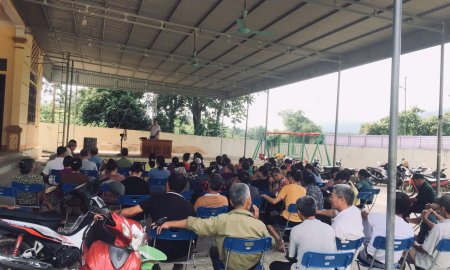 Hội nghị nhân dân lấy ý kiến về tổ chức sáp nhập xã